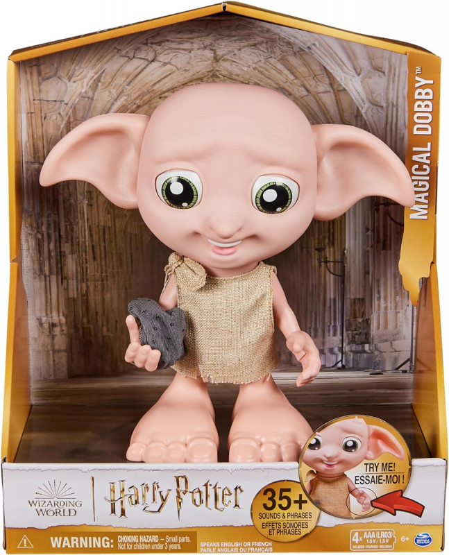 DOBBY ELF DOLL WITH SOCK HARRY POTTER, ANIMATRONIC INTERACTIVE MAGICAL