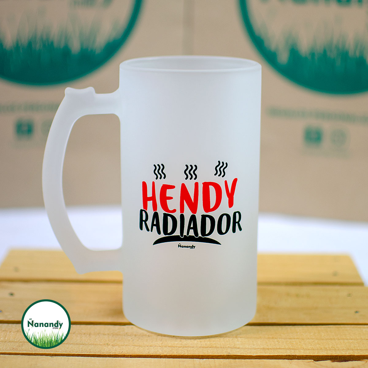 Chopera de Vidrio Arenada 475ml  - Hendy Radiador