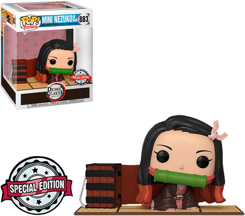 1C9B98D6-087B-FACF-3834-EF3618602541.png Funko Pop *deluxe* Demon Slayer Mini Nezuko In Box 883 *special Edition* - Image 1