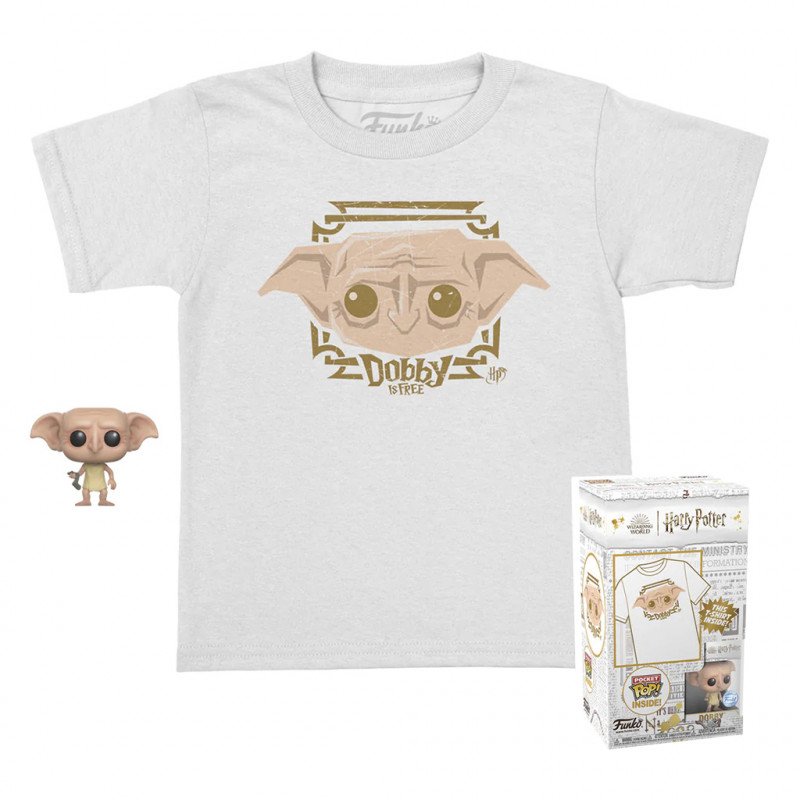 51407C2F-438C-6A08-9C57-24B208B598E5.jpg Funko Pop Pocket + Tee Harry Potter Dobby Kids - Image 1