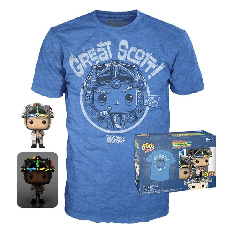 C5A9FEED-D3B0-314E-3F07-EFFA23B57451.jpg Funko Tees Back To The Future Bundle Doc With Helmet - Image 1