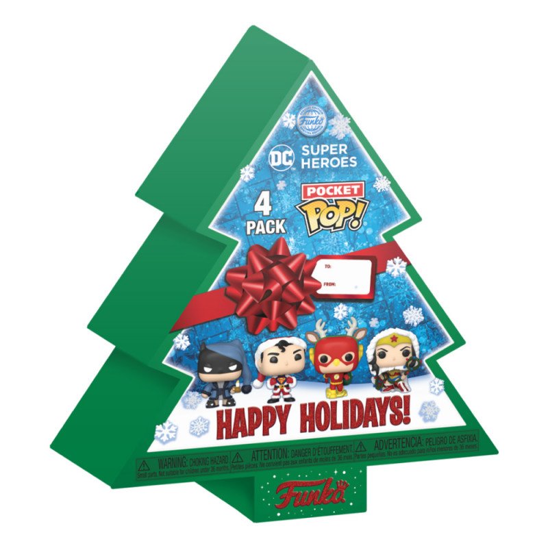 CA2E6CBD-D477-0B56-AADA-7E53AAA4E505.jpg Funko Pop Pocket Dc Super Heroes Happy Holidays 4-pack - Image 1