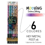 Lápices de Colores Mooving Metalizados 6 piezas