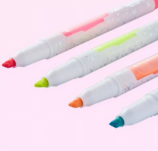 RESALTADOR GLITTER PASTEL X4 MOOVING