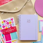 Combo Agenda Semanal 2025 Lavanda + Estuche Beige - Filomena