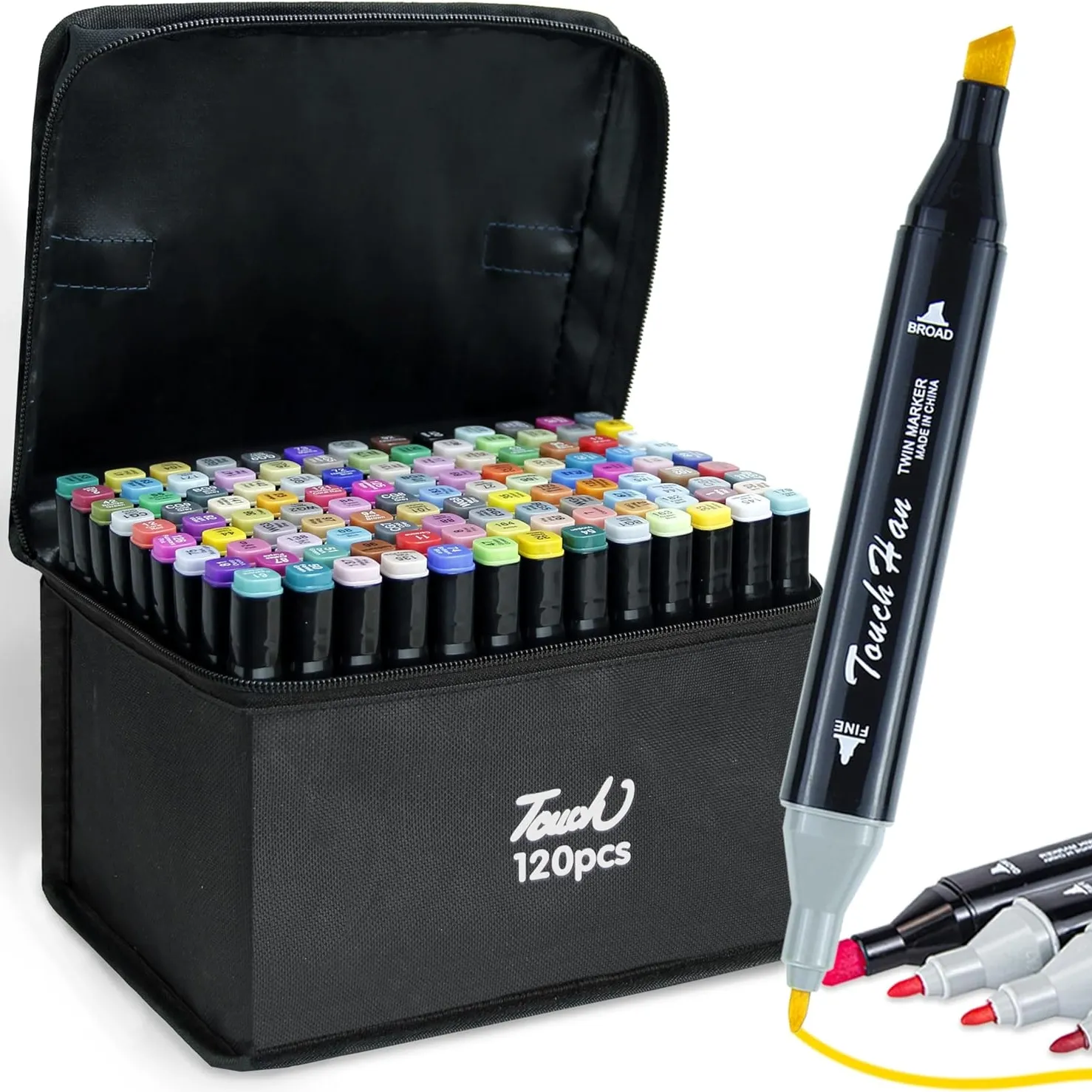 pincel doble punta6 Set de marcadores doble punta 120 pcs - Imagen 1