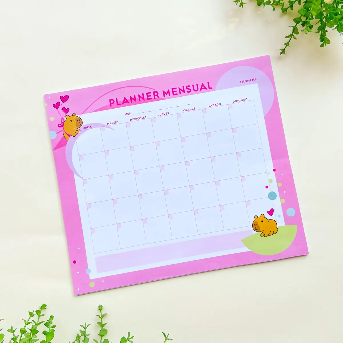 planner mensual rosa xl capibara planner mensual rosa xl capibara