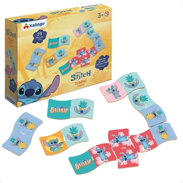 Dominó Stitch con 28 piezas de madera Disney Xalingo