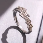 Anillo Rayo Piedritas - Inox