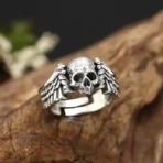 Anillo Ajustable Calavera Alas - Image 2
