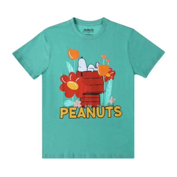 Remera Peanuts Floral Snoopy