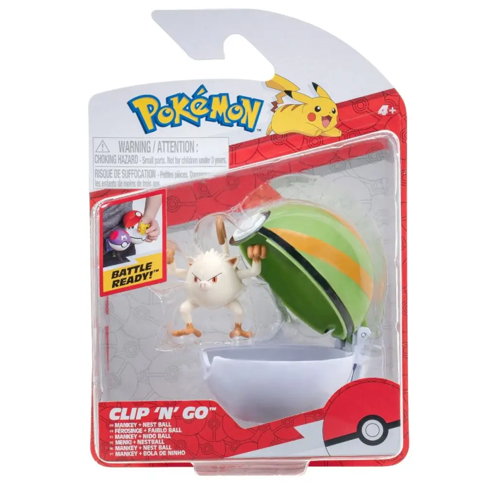 Jazwares Pokemon Clip n Go Mankey + Pokeball - Image 1
