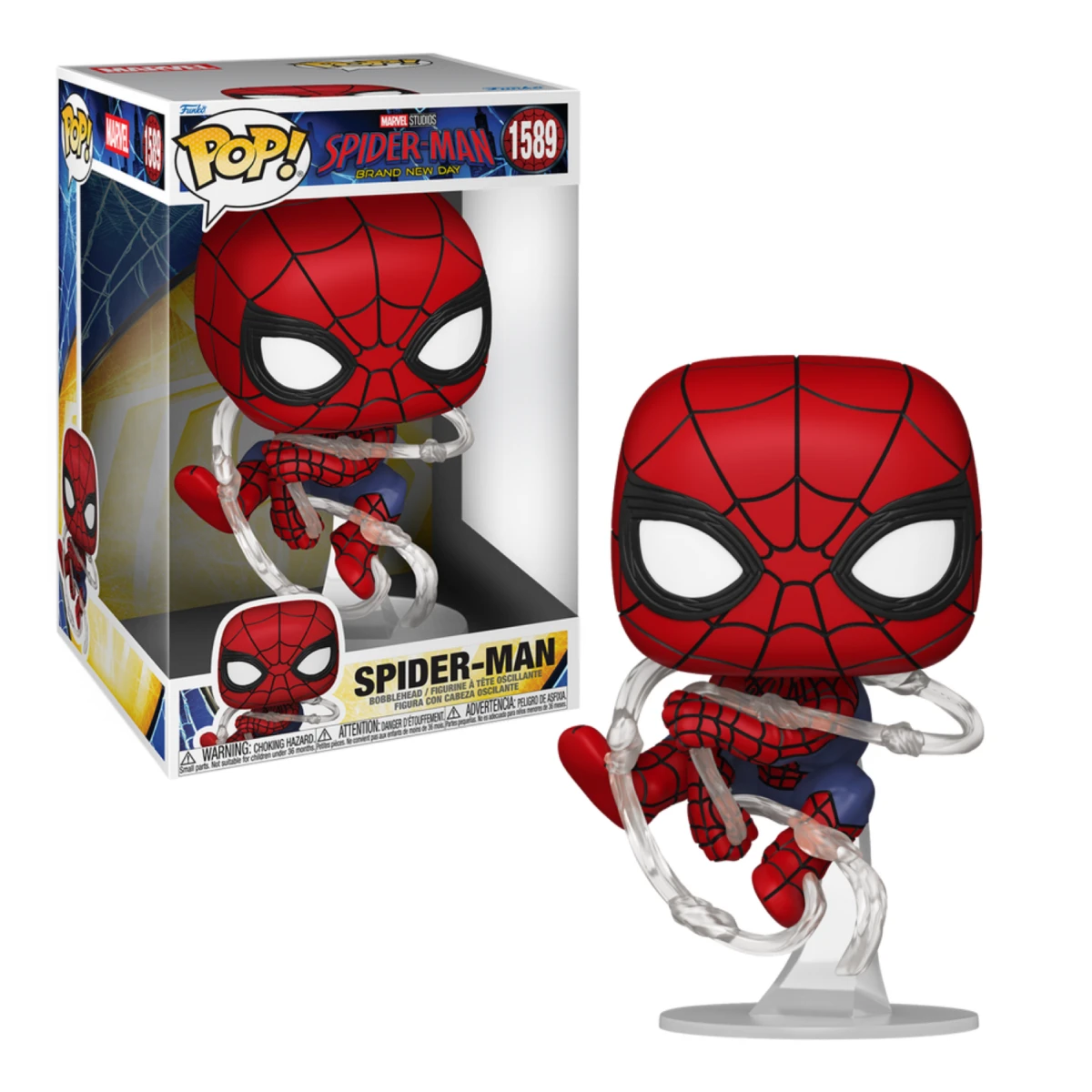 77889313-2961-41b9-a116-640a322c32d5 Funko Pop Marvel Spider-Man Brand New Day *Sized 10* Spider-Man 1589 - Image 1