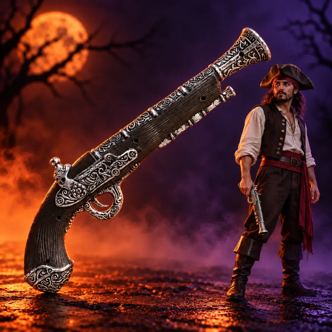 Pistola pirata bajo la luna de Halloween (1) Acc Halloween - Pistola Pirata 10x40cm - Imagen 1