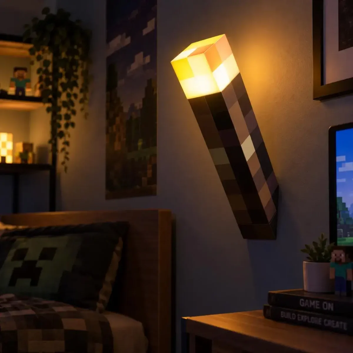 Lampara Led Antorcha Minecraft F1535 - Imagen 2
